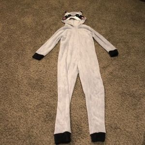 raccoon pajama onesie